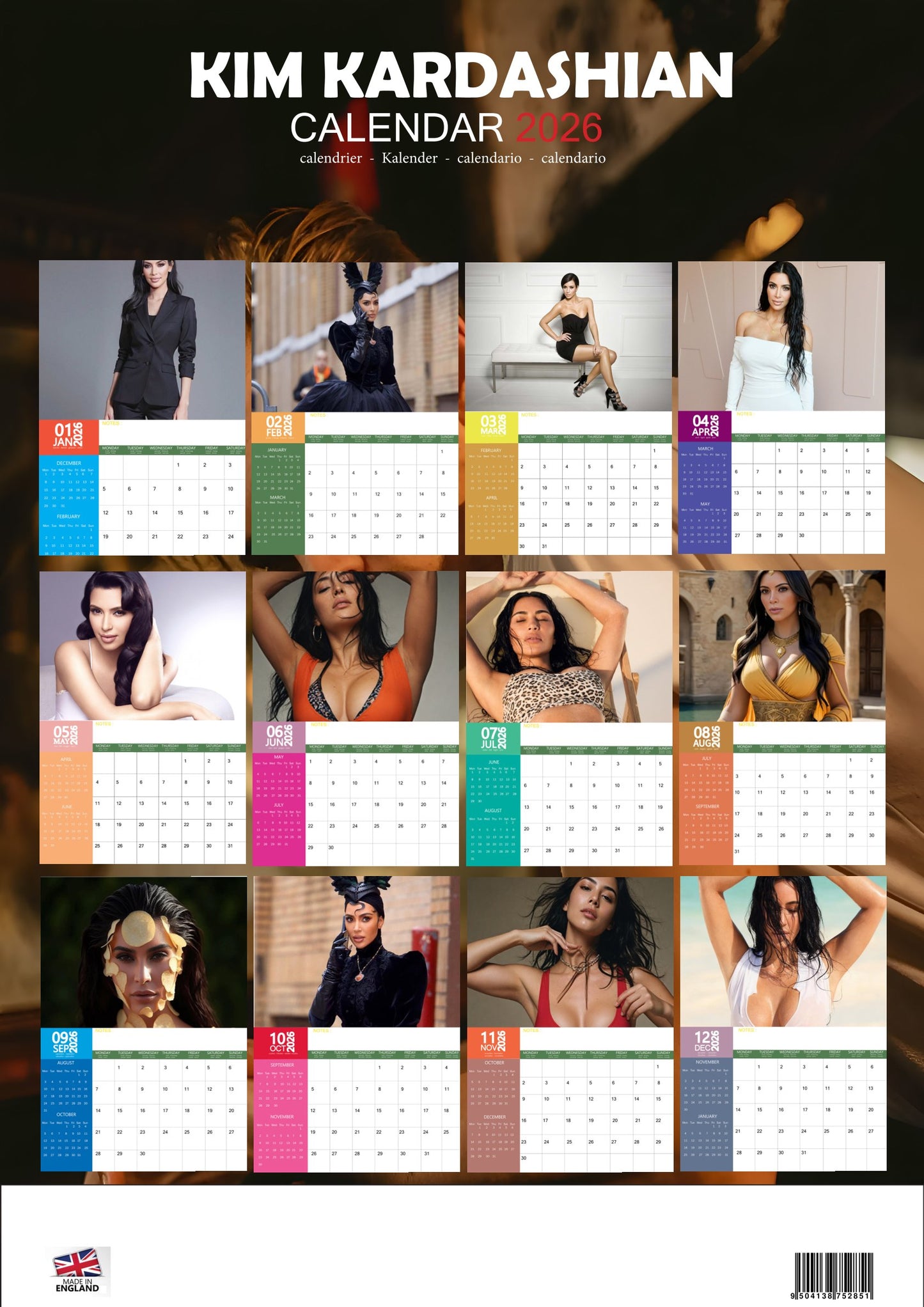 Kim Kardashian Celebrity Calendar 2026 – M-PRA Range