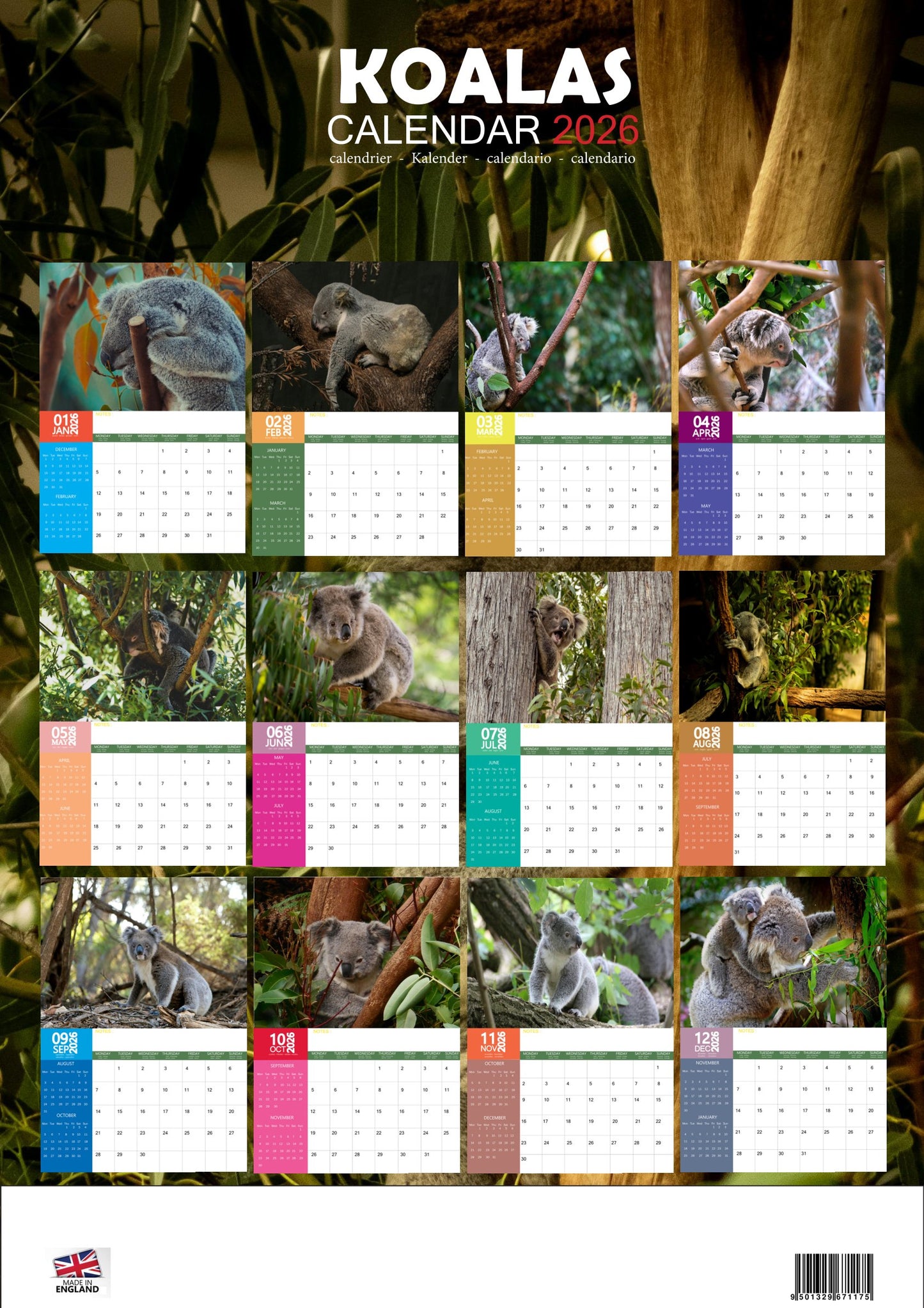 Koalas Calendar 2026 – M-PRA Range
