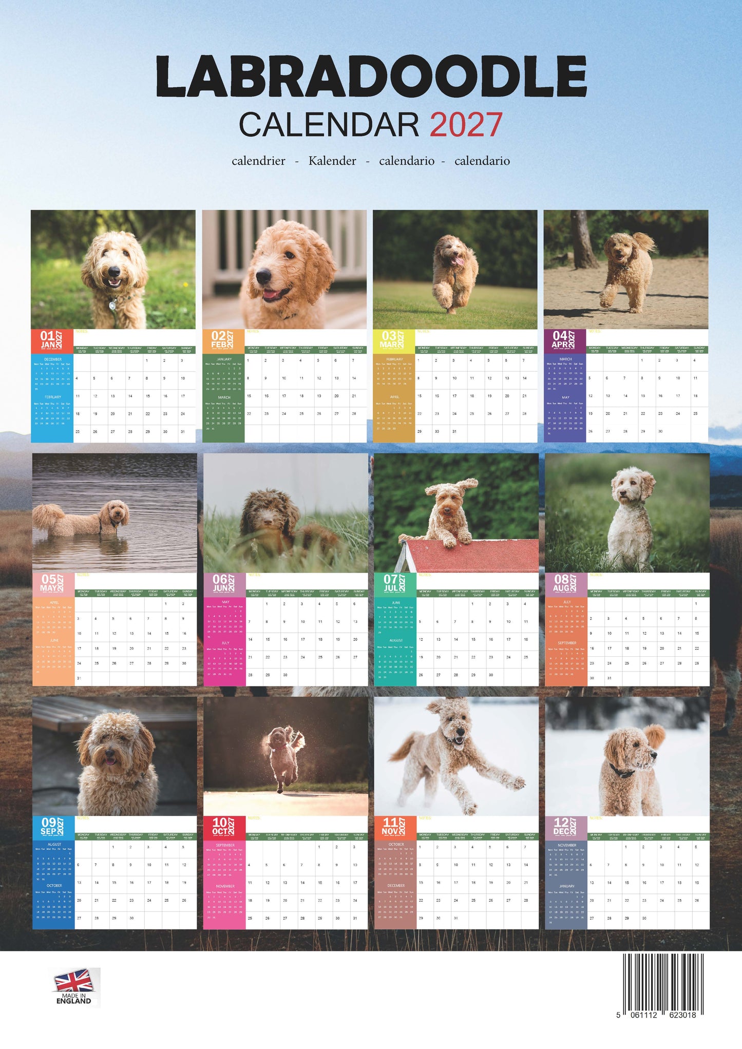 Labradoodle Dog Calendar 2027 – M-PRA Range