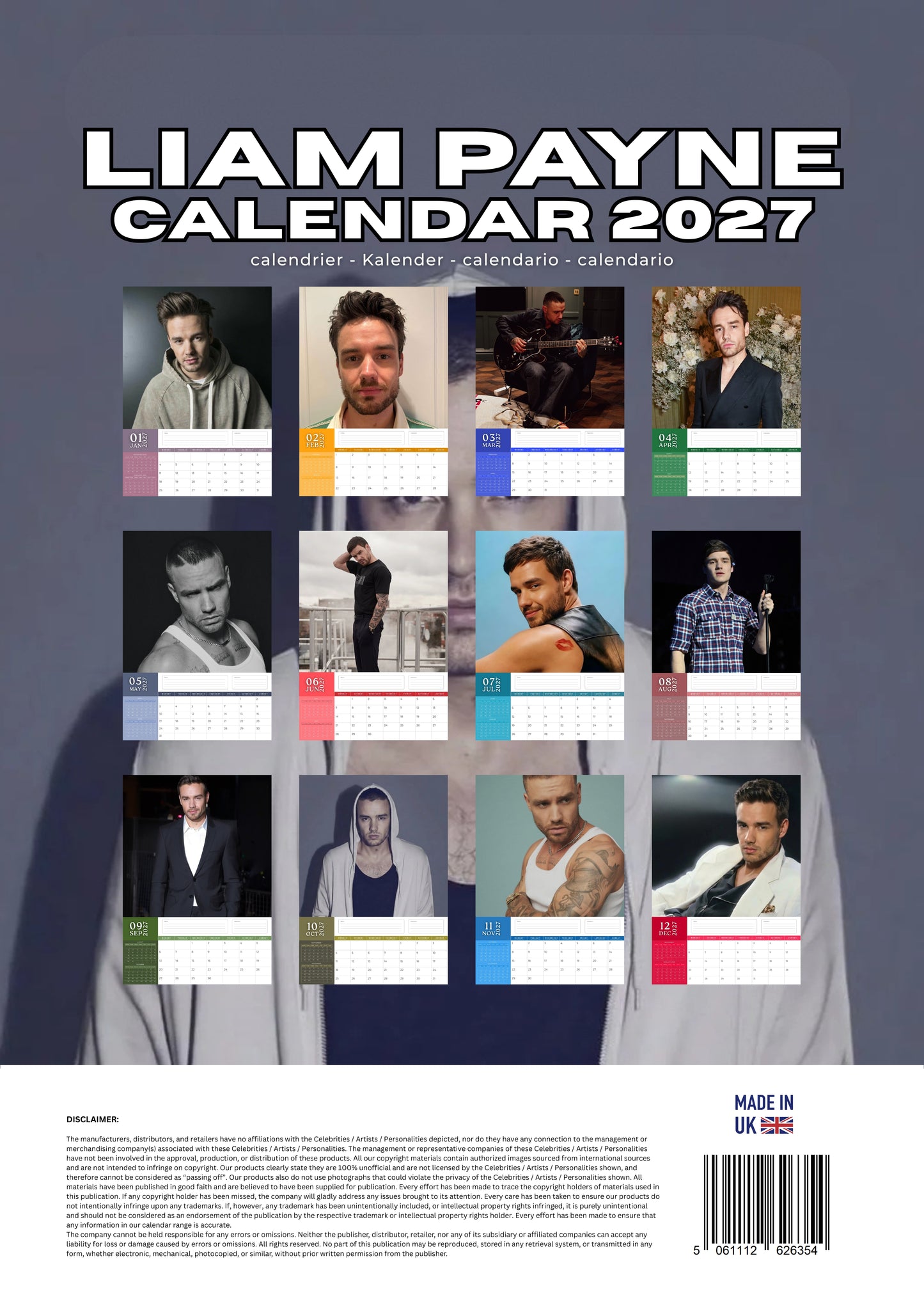 Liam Payne Music Calendar 2027 – M-PRA Range
