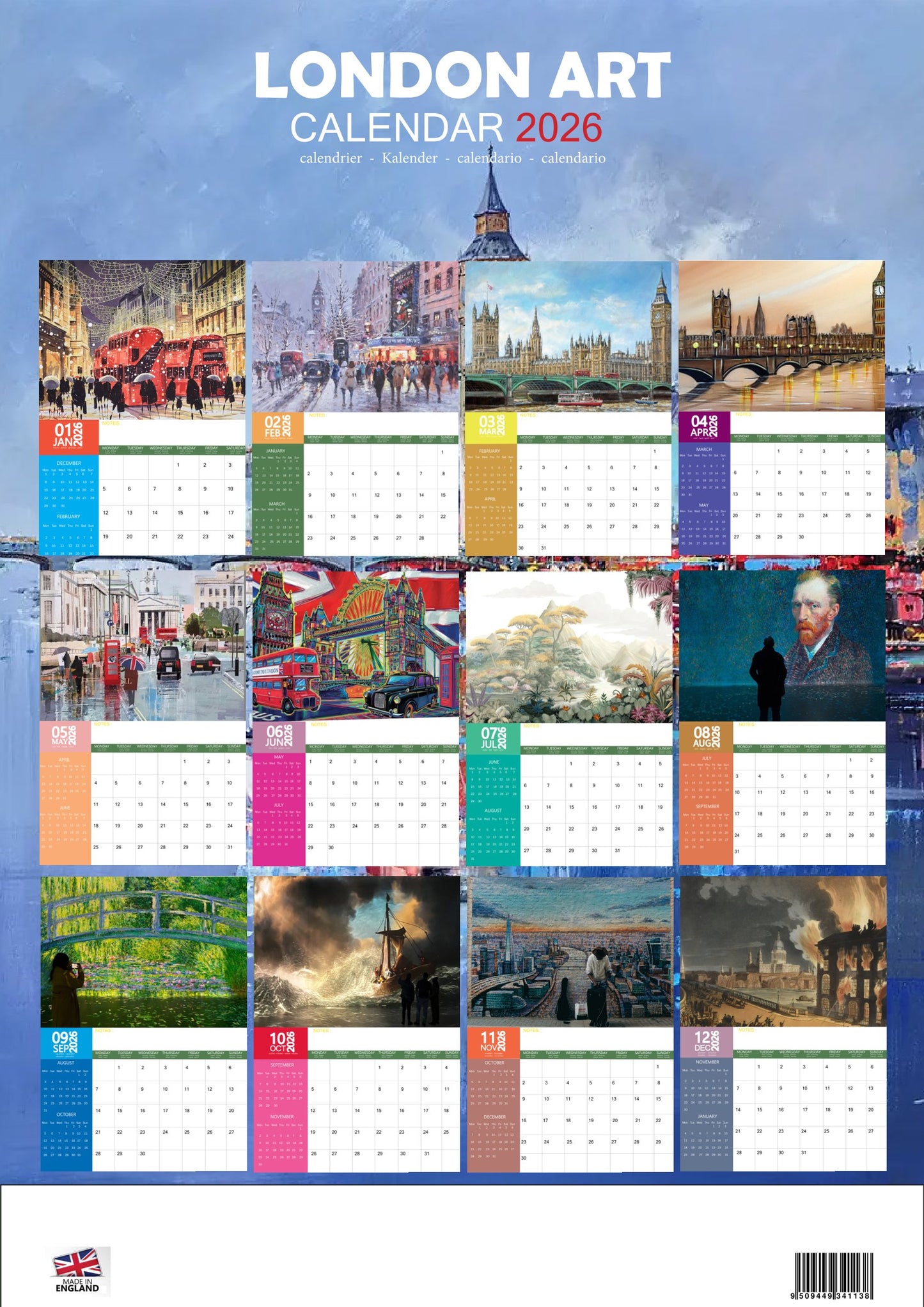 London Art Skyline Calendar 2026 – M-PRA Range