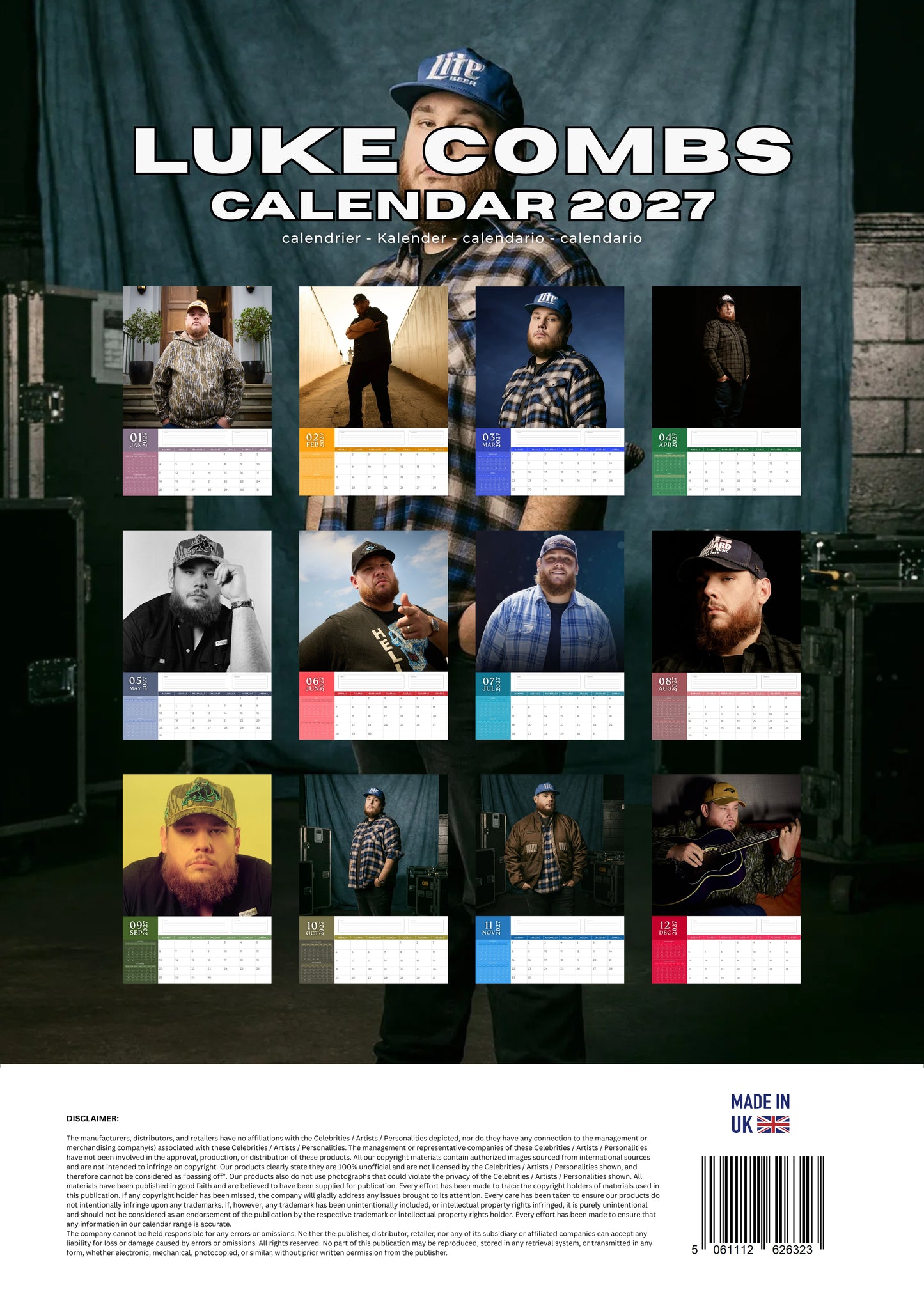Luke Combs Music Calendar 2027 – M-PRA Range