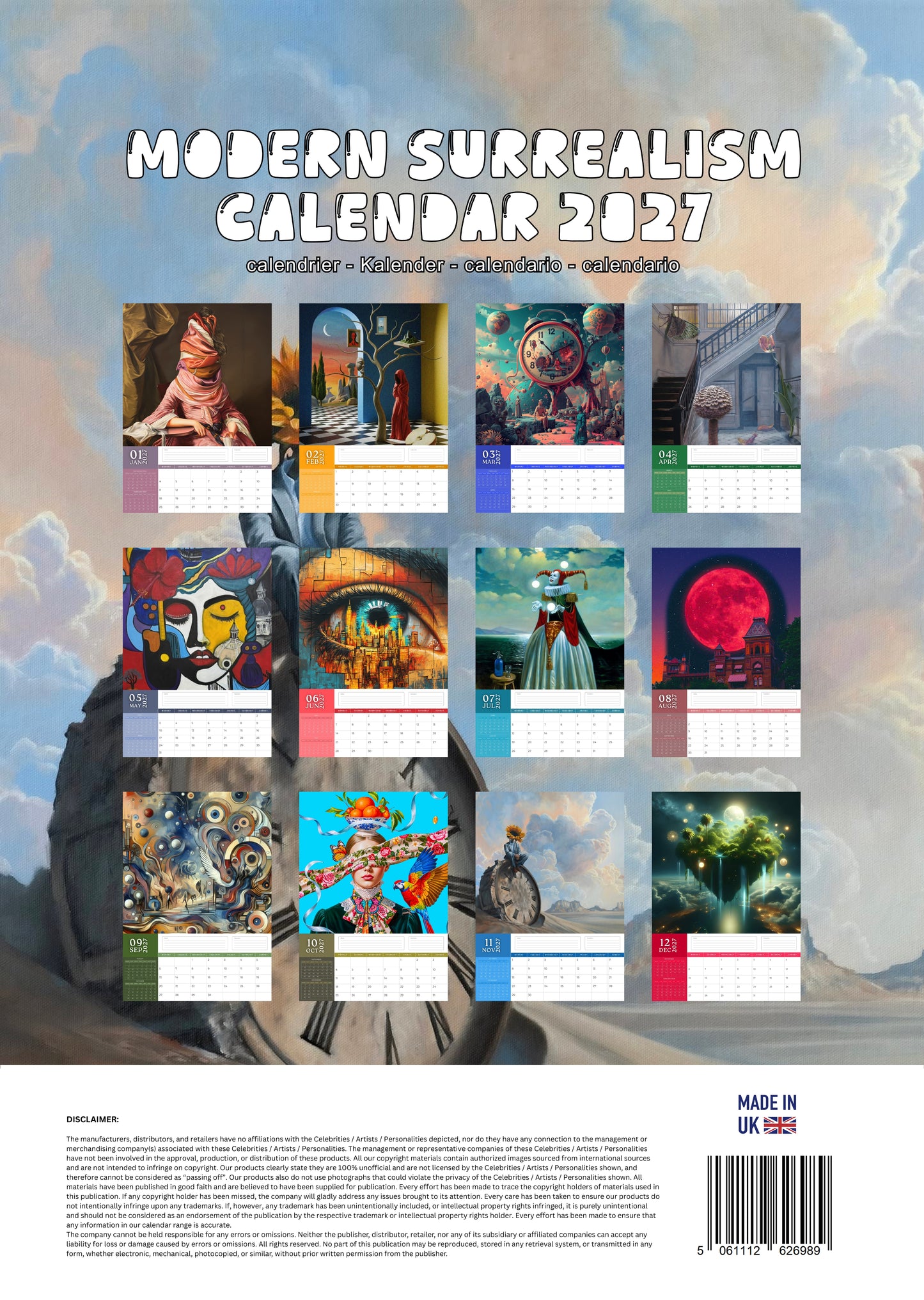 Modern Surrealism Art Calendar 2027 – M-PRA Range