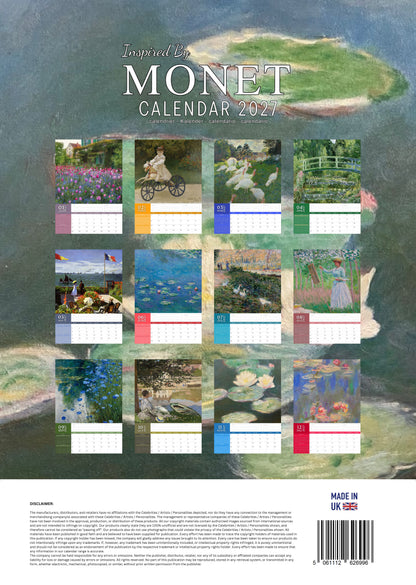 Monet Art Calendar 2027 – M-PRA Range