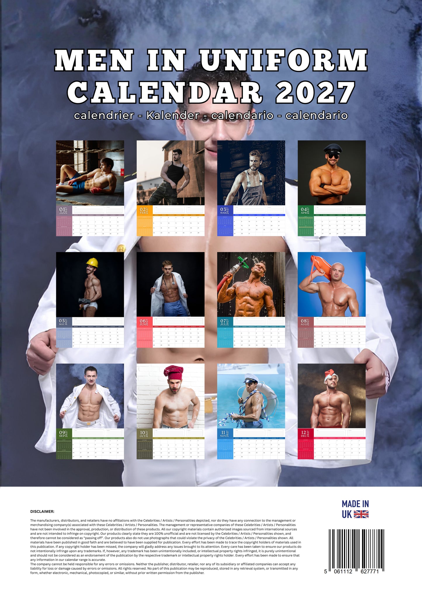 Men in Uniform Calendar 2027 | Stylish Photo Calendar
