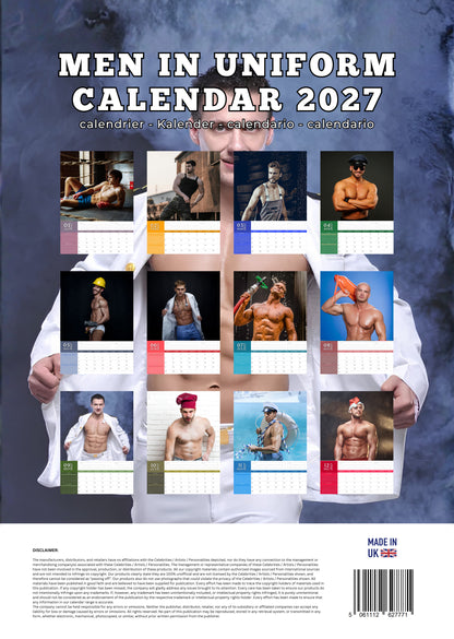 Men in Uniform Calendar 2027 | Stylish Photo Calendar