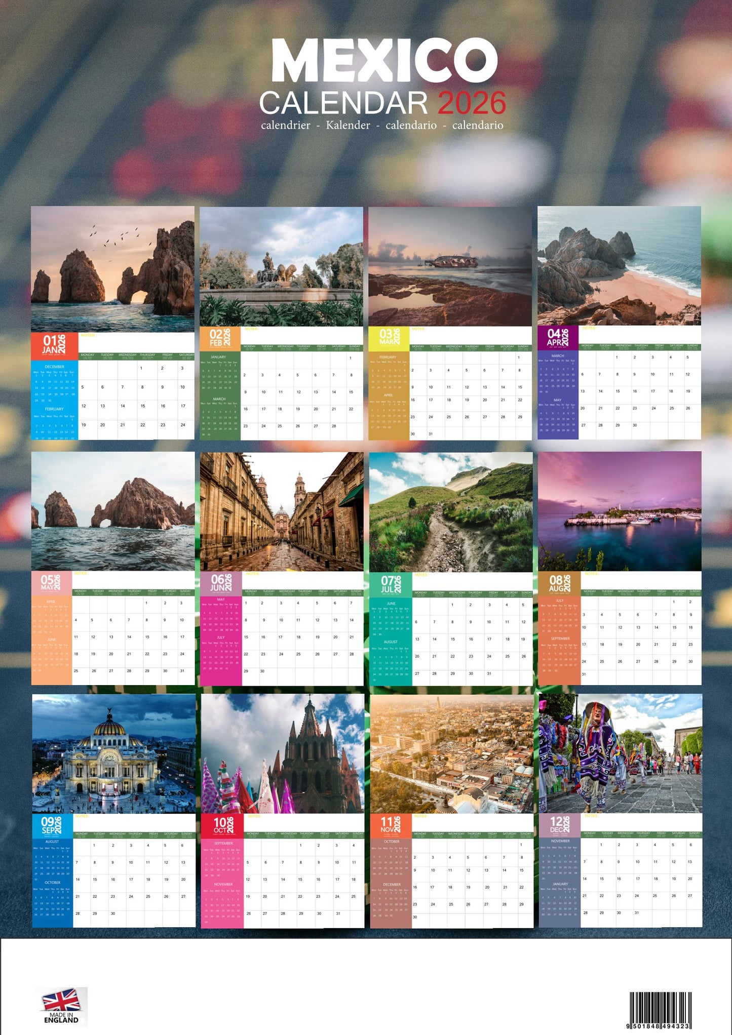 Mexico Calendar 2026 – M-PRA Range