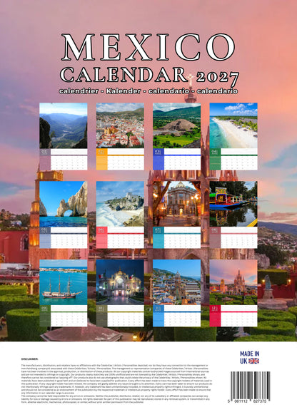 Mexico Calendar 2027 – M-PRA Range