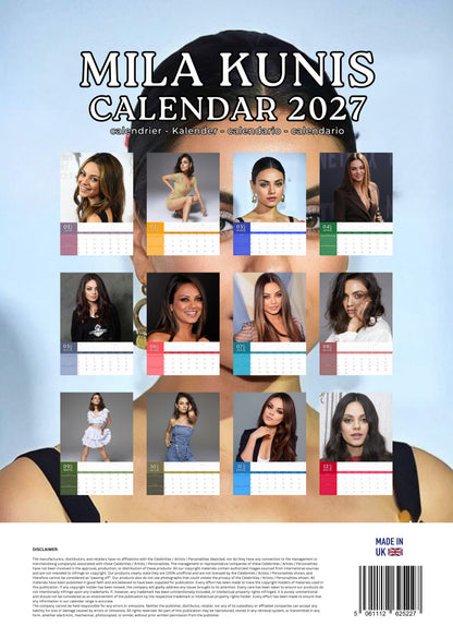 Mila Kunis Calendar 2027 – M-PRA Range