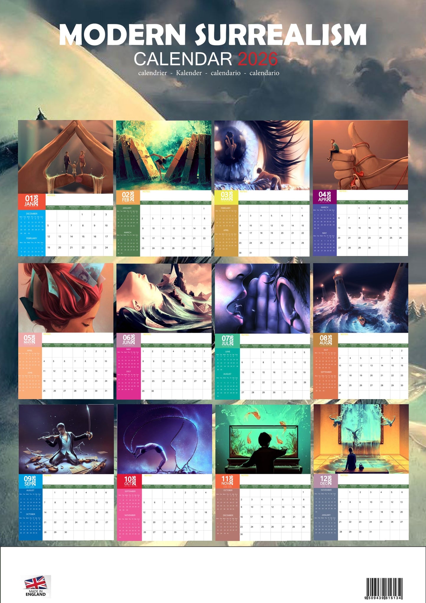 Modern Surrealism Art Calendar 2026 – M-PRA Range