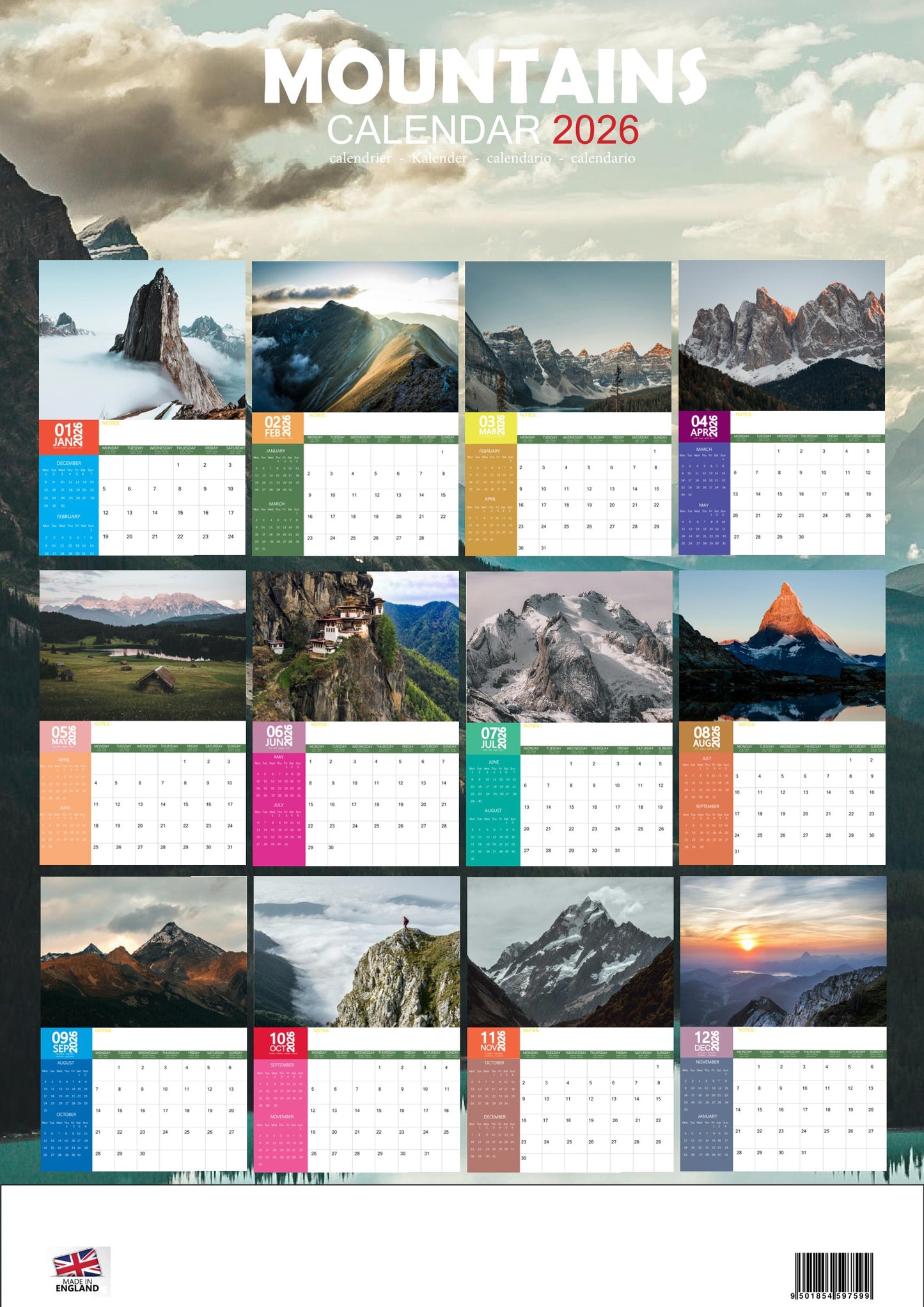 Mountains Natural Calendar 2026 – M-PRA Range