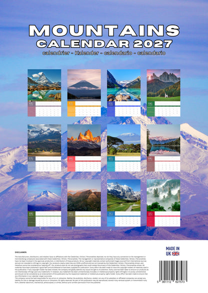 Mountains Natural Calendar 2027 – M-PRA Range