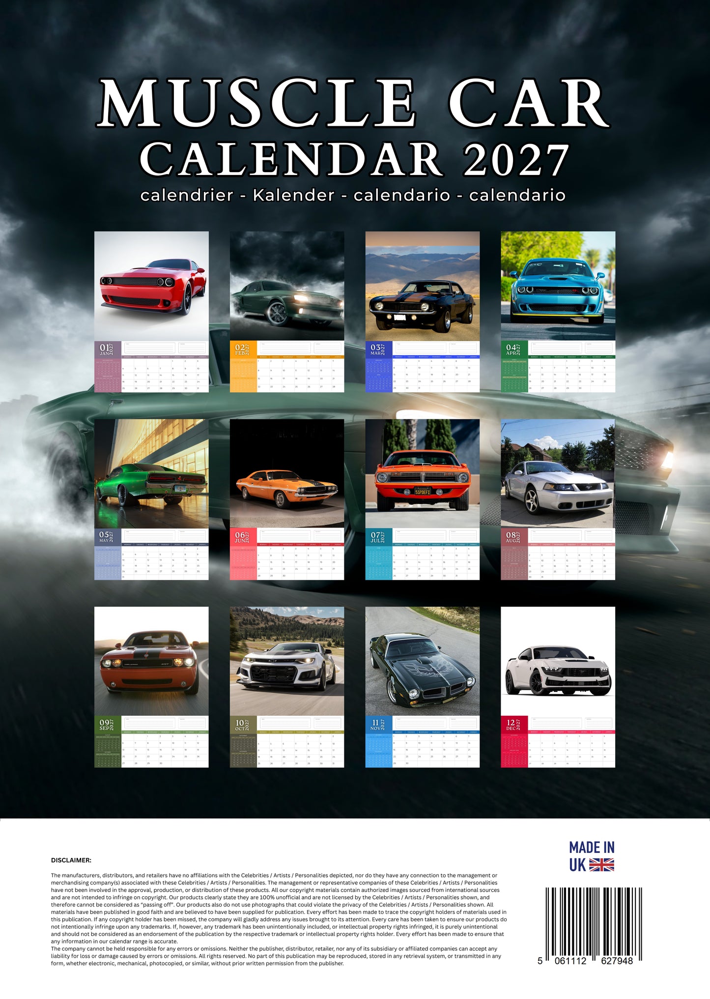 Muscle Cars Transport Calendar 2027 – M-PRA Range