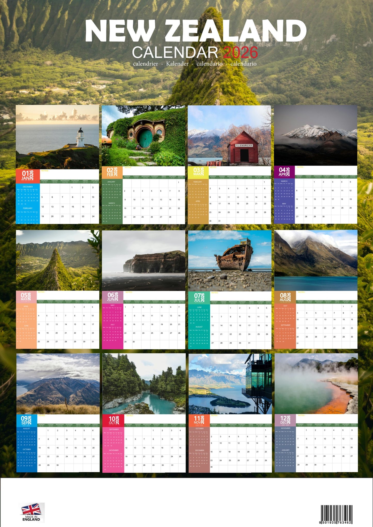 New Zealand Calendar 2026 – M-PRA Range