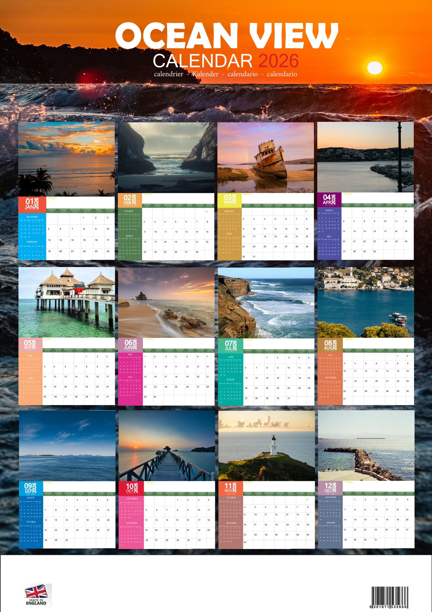 Ocean View Natural Calendar 2026 – M-PRA Range