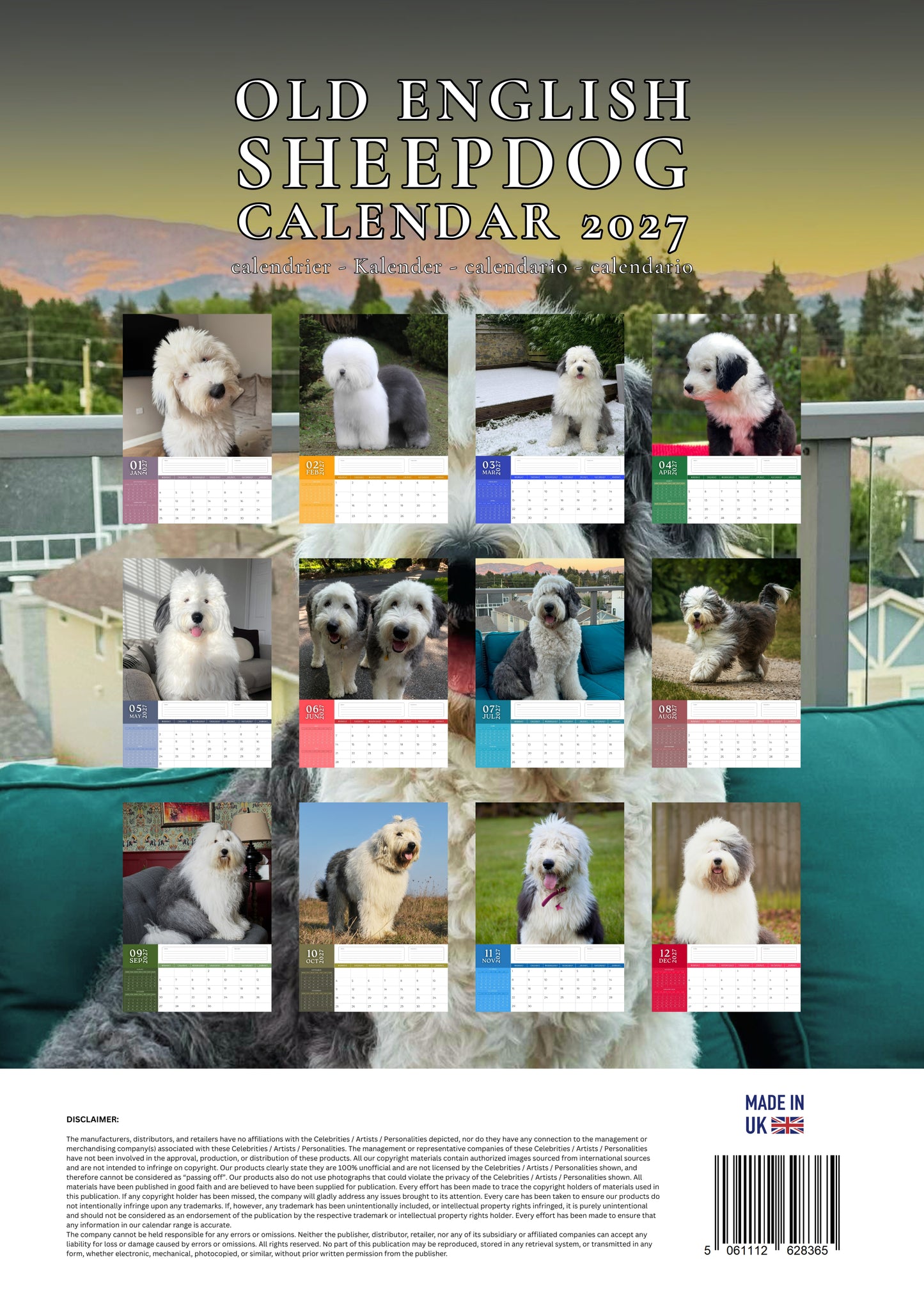 Old English Sheepdog Calendar 2027 – M-PRA Range