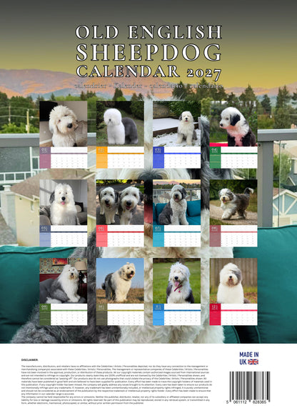 Old English Sheepdog Calendar 2027 – M-PRA Range