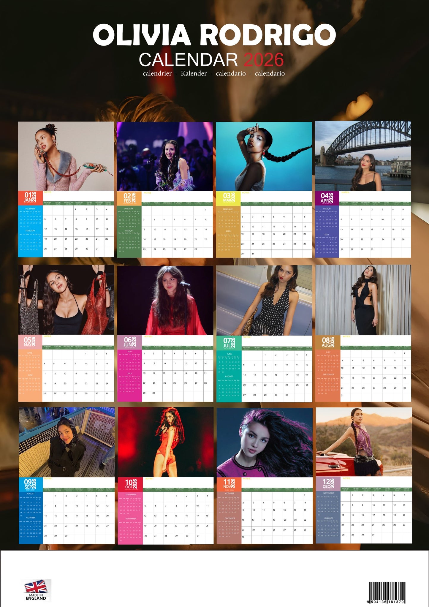 Olivia Rodrigo Music Calendar 2026 – M-PRA Range
