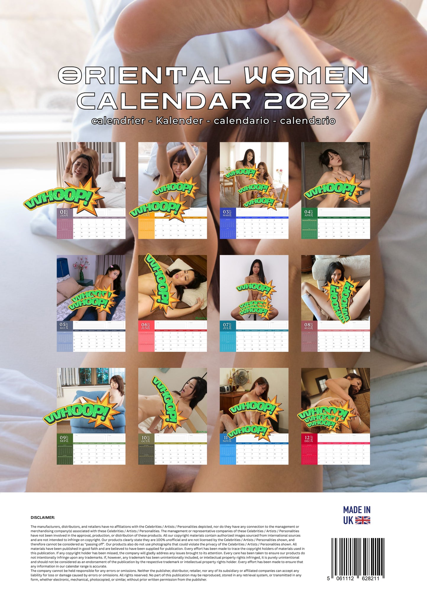 Oriental Women 2027 Nude Wall Calendar – 12 Month Exotic Pin-Up Calendar
