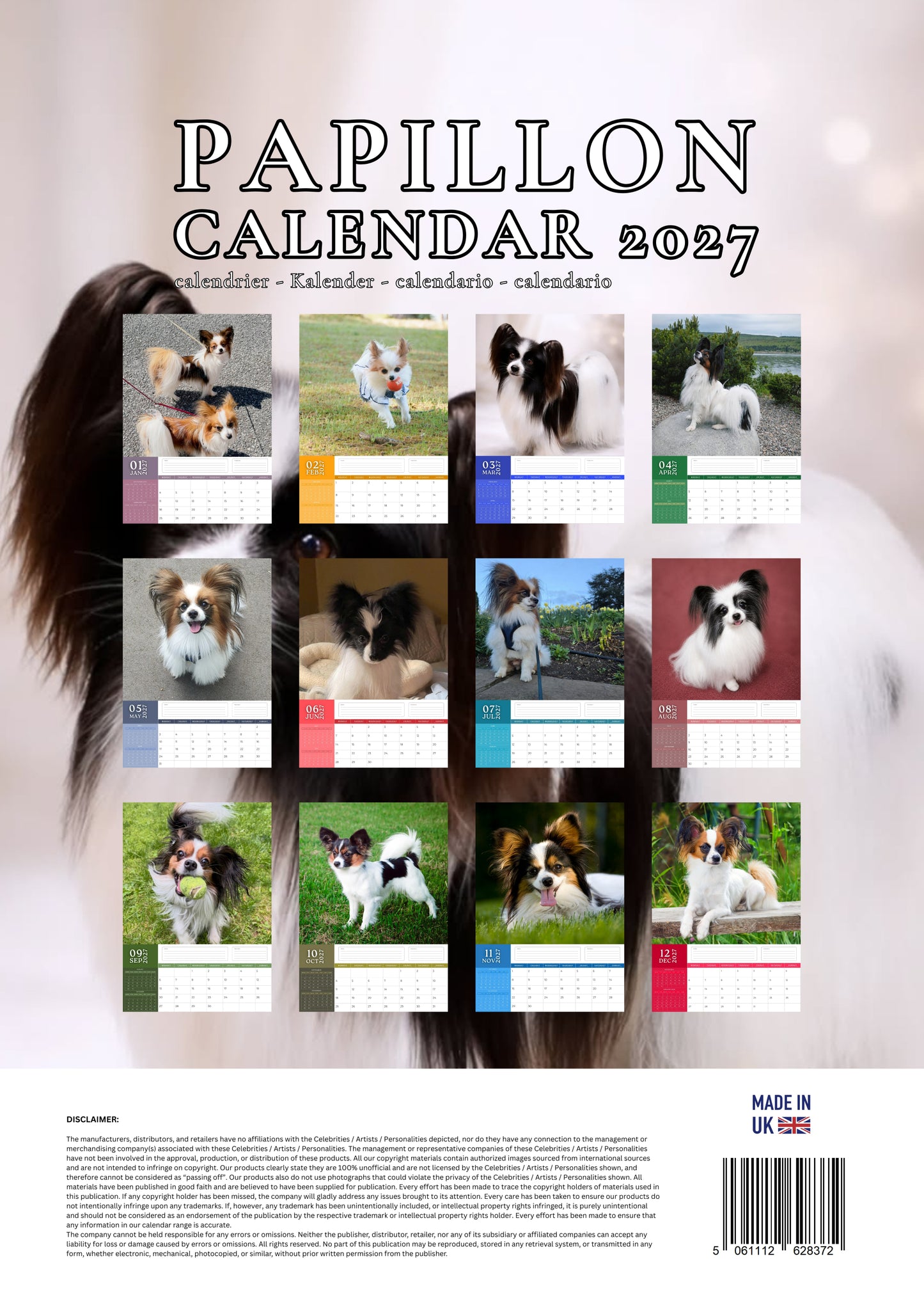 Papillon Dog Calendar 2027 – M-PRA Range