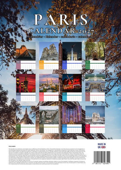 Paris Calendar 2027 – M-PRA Range