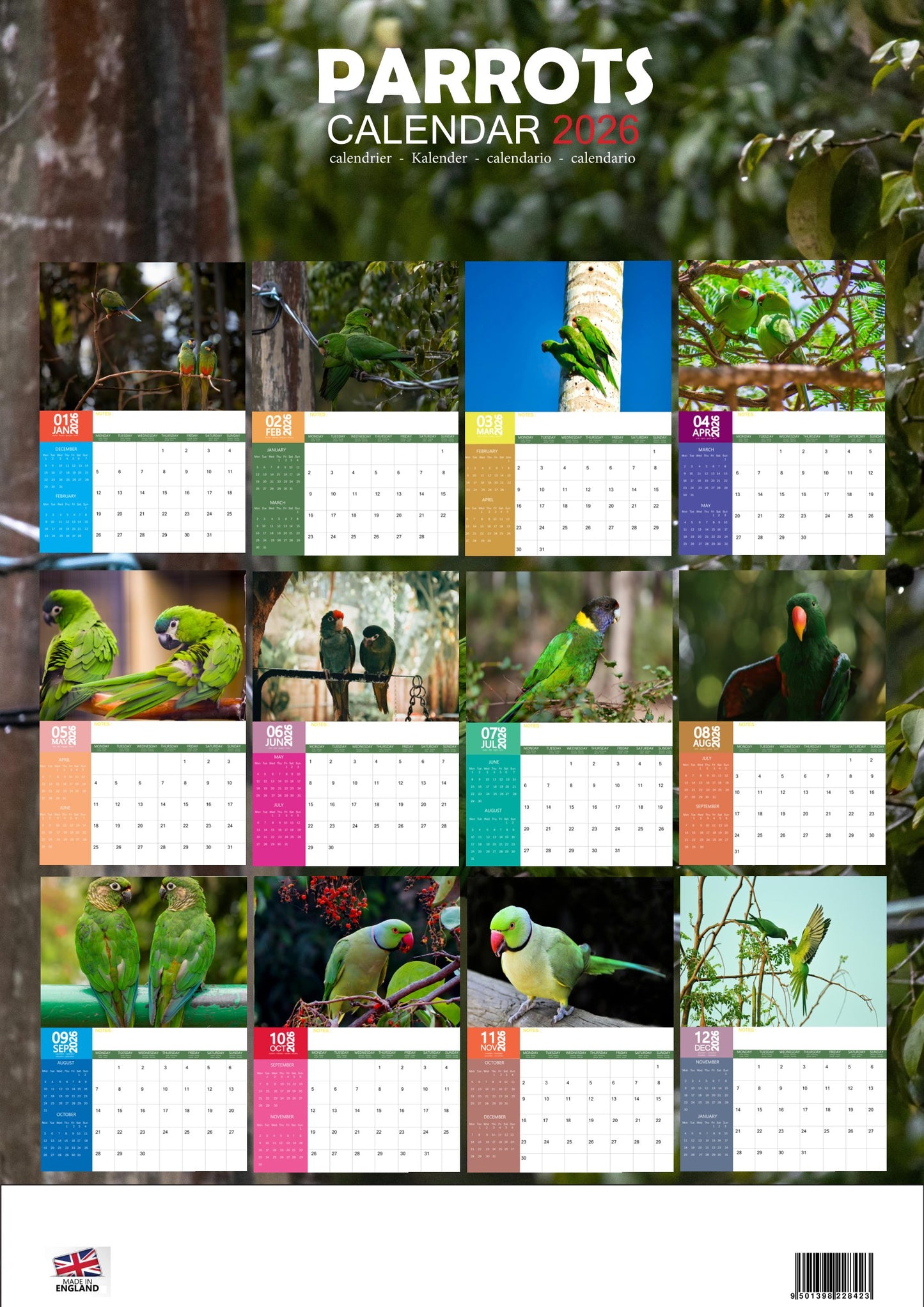 Parrots Calendar 2026 – M-PRA Range