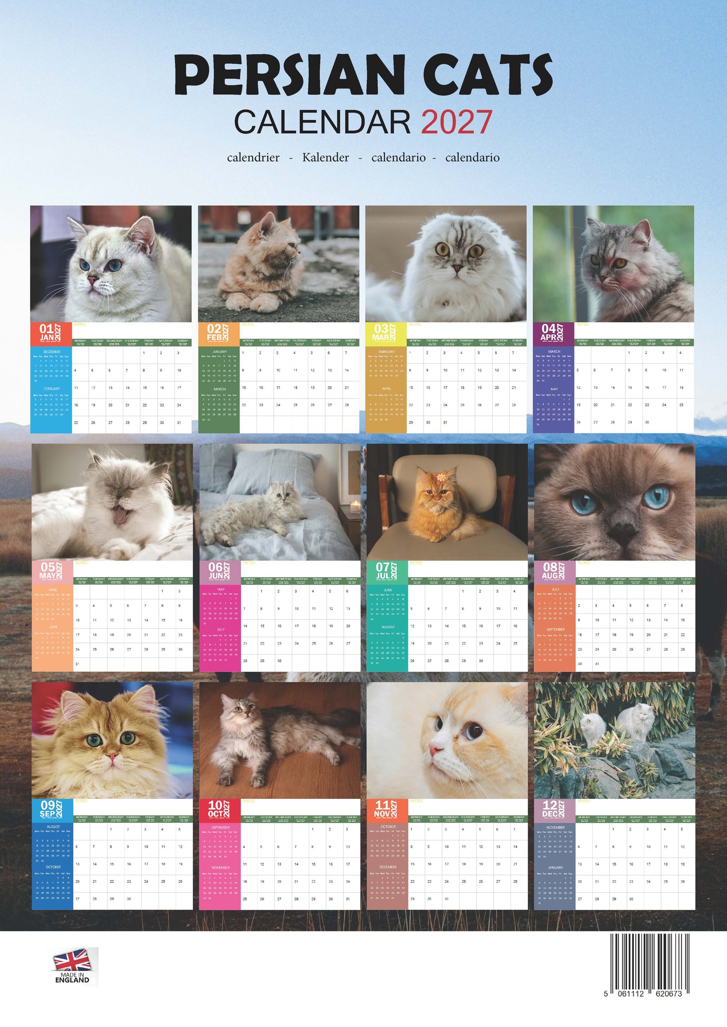 Persian Cats Calendar 2027 – M-PRA Range