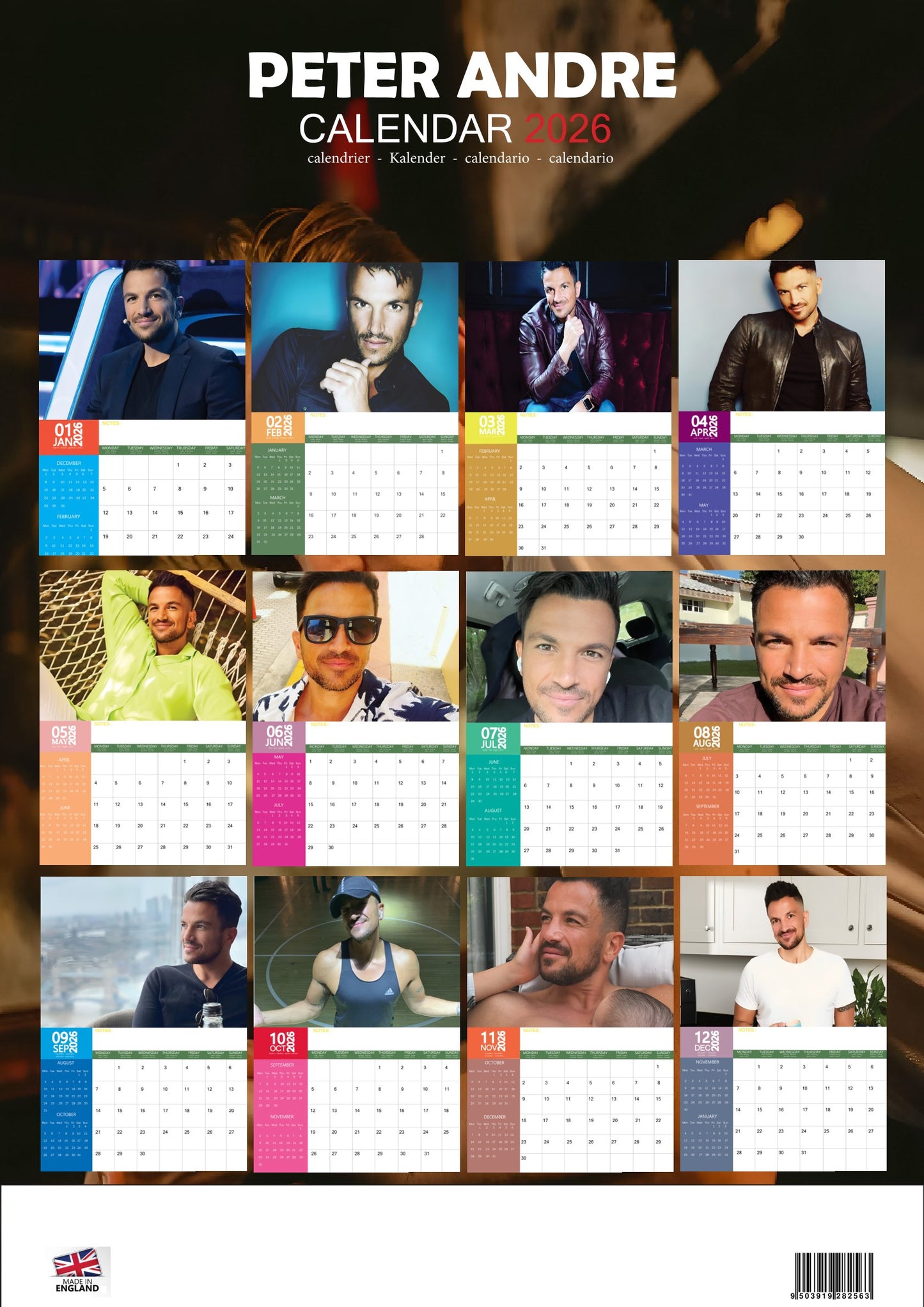 Peter Andre Celebrity Calendar 2026 – M-PRA Range