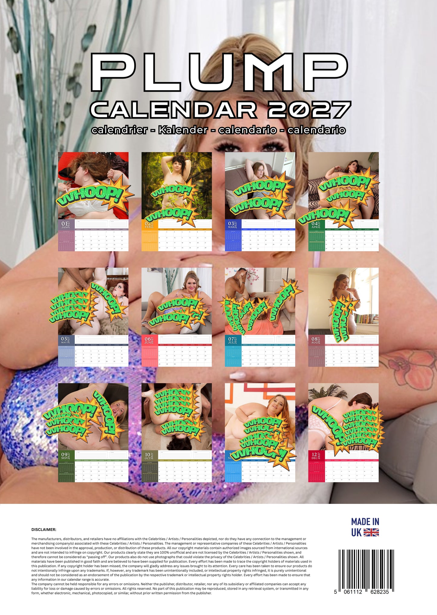 Plump Ladies 2027 Nude Wall Calendar – 12 Month Plus-Size Pin-Up Calendar