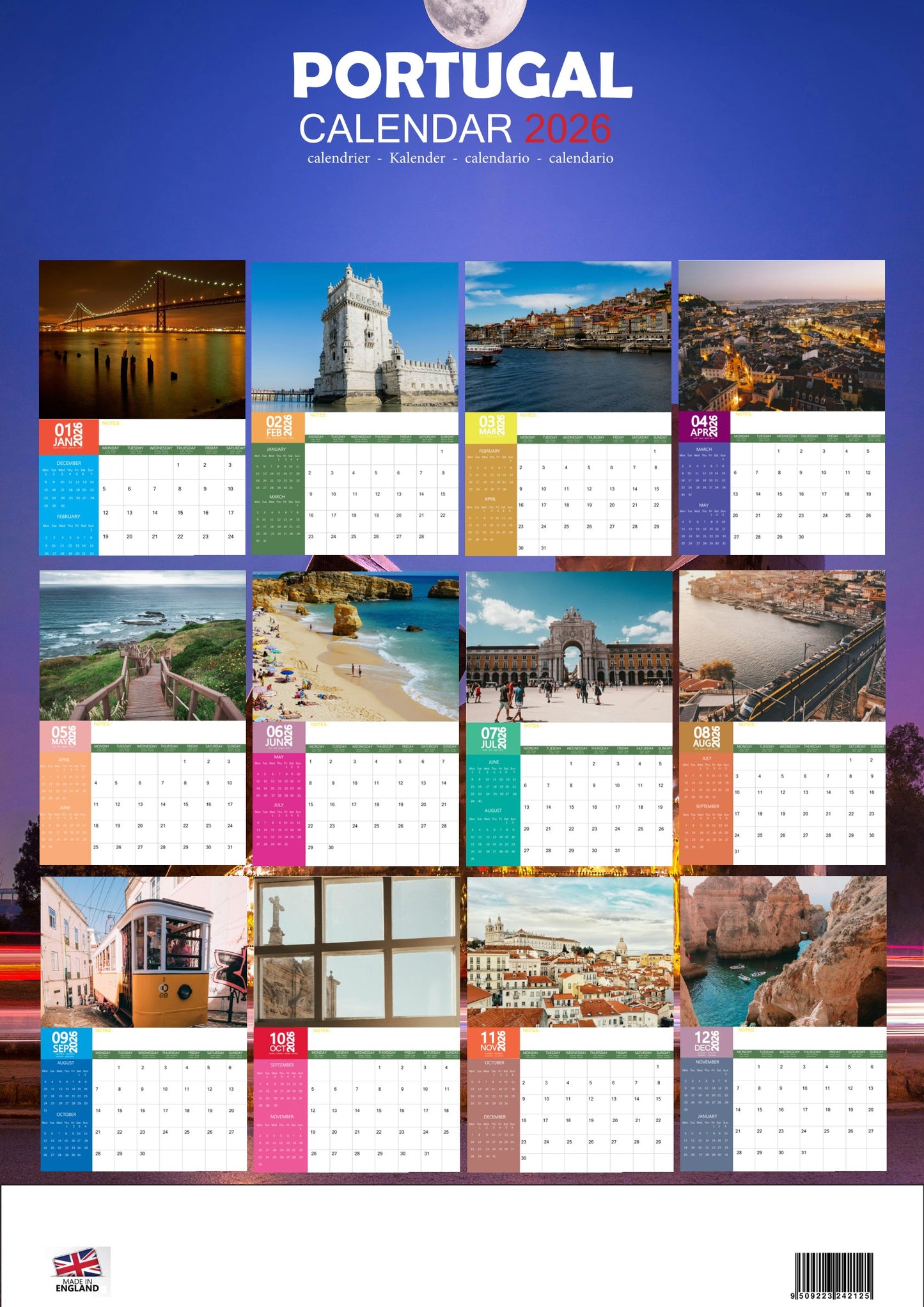 Portugal Calendar 2026 – M-PRA Range