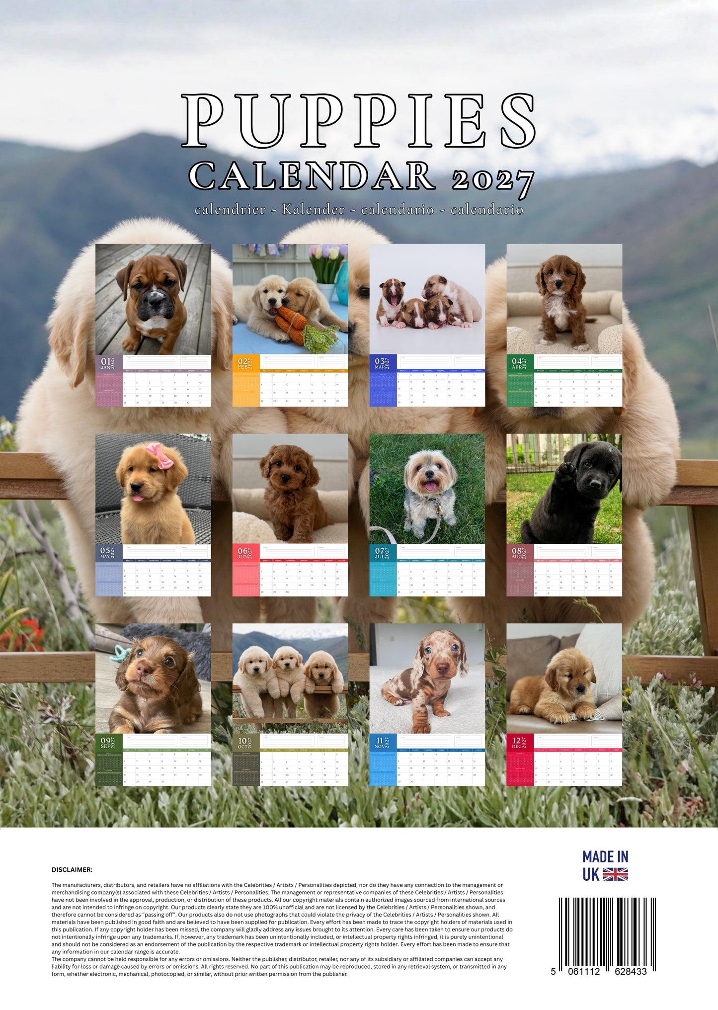 Puppies Dog Calendar 2027 – M-PRA Range