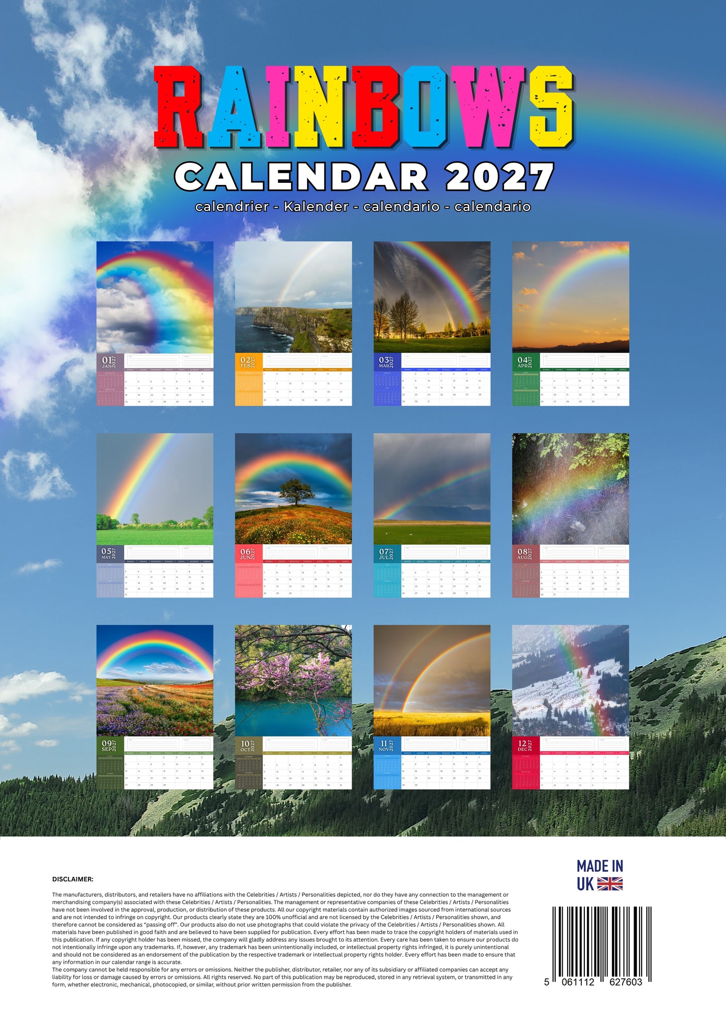 Rainbow Natural Calendar 2027 – M-PRA Range