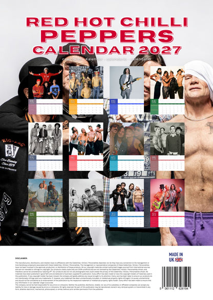 Red Hot Chili Peppers Music Calendar 2027 – M-PRA Range