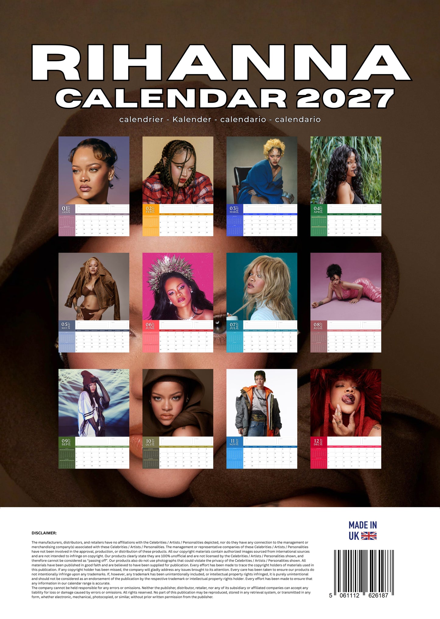 Rihanna Music Calendar 2027 – M-PRA Range