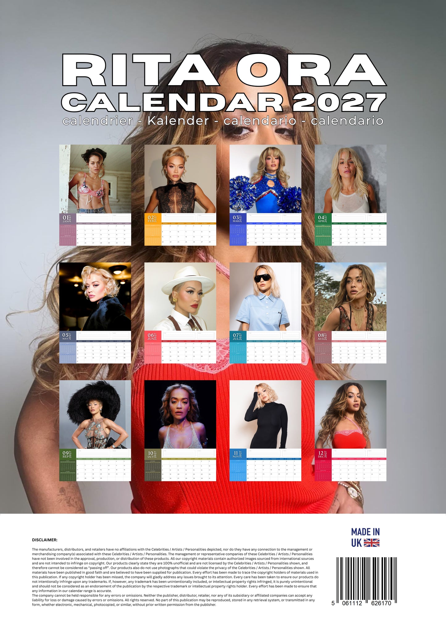 Rita Ora Music Calendar 2027 – M-PRA Range