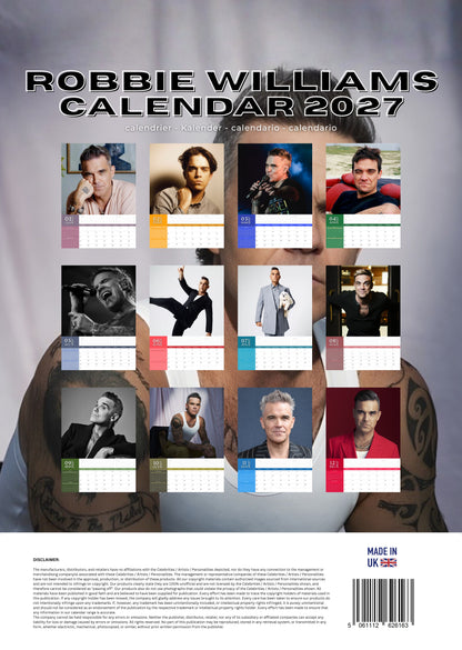 Robbie Williams Music Calendar 2027 – M-PRA Range