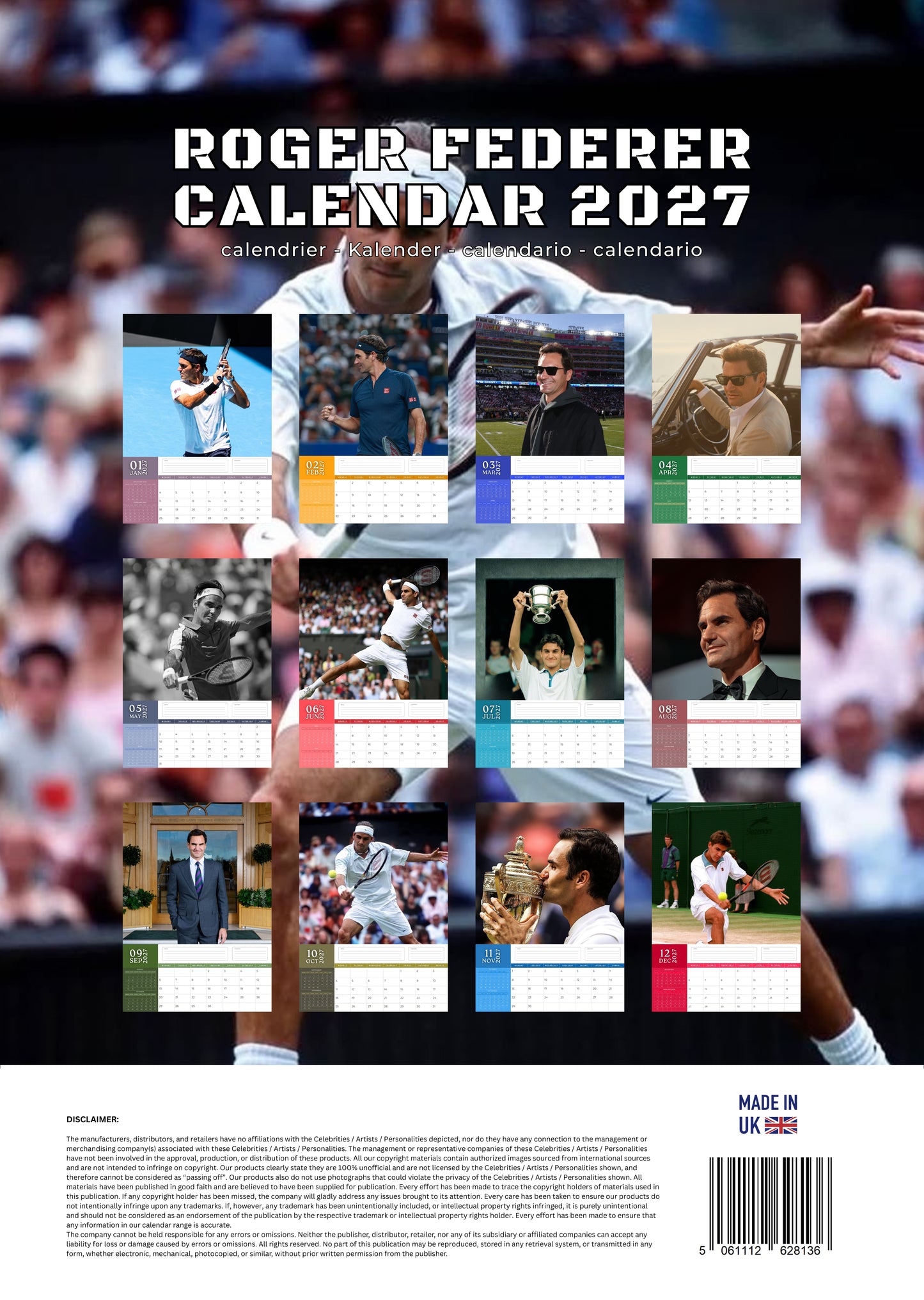 Roger Federer Calendar 2027 – M-PRA Range