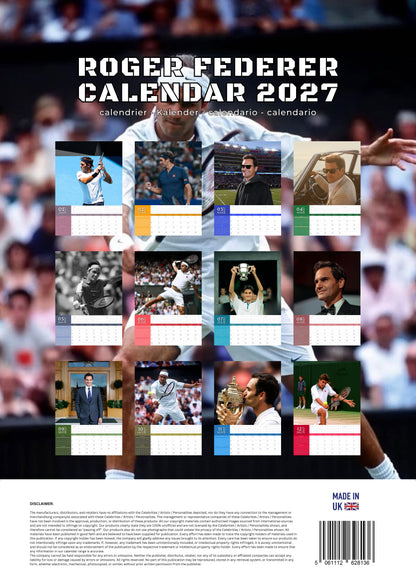 Roger Federer Calendar 2027 – M-PRA Range