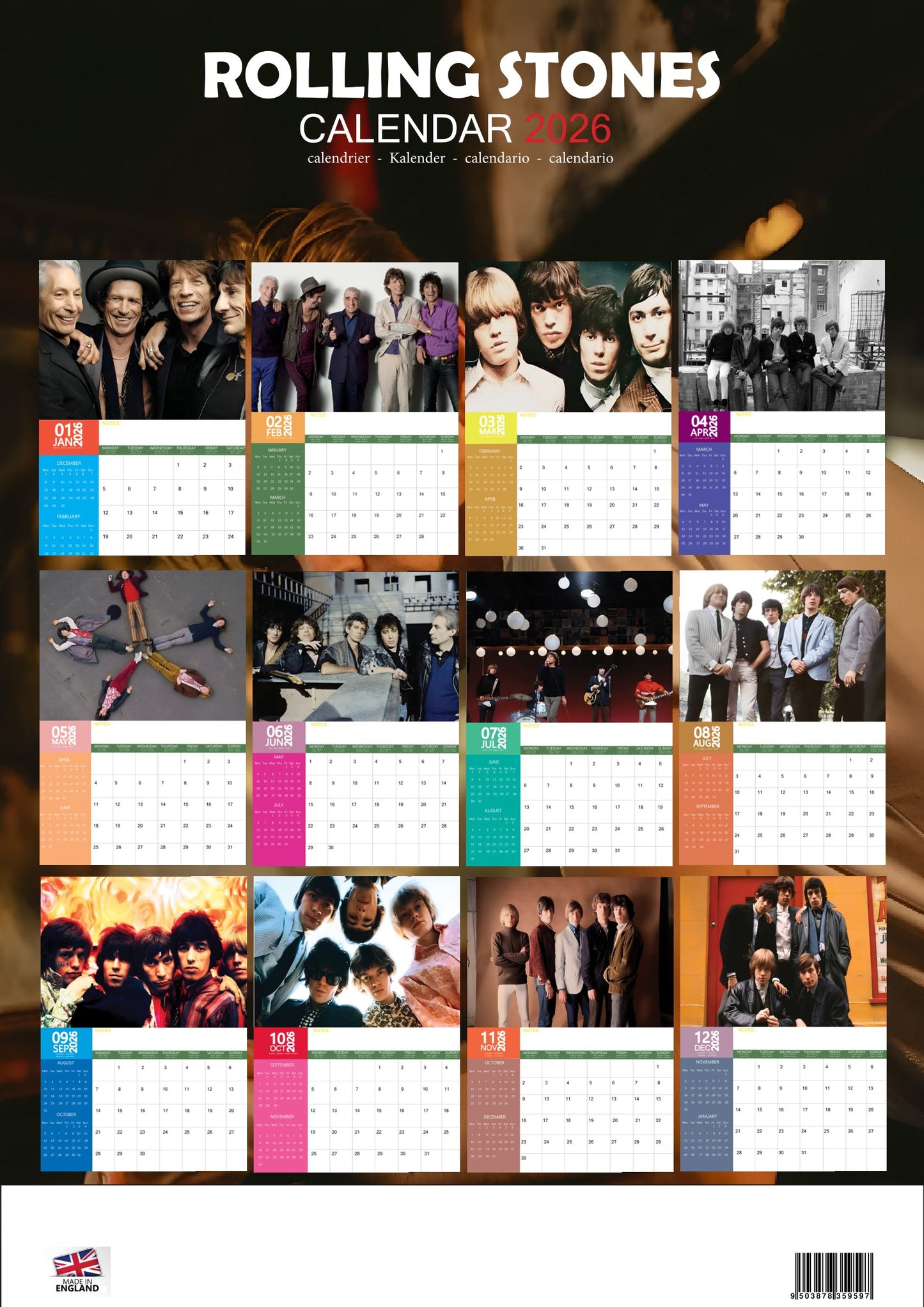 Rolling Stones Music Calendar 2026 – M-PRA Range