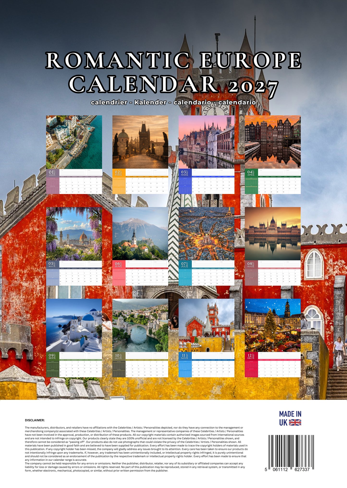 Romantic Europe Calendar 2027 – M-PRA Range