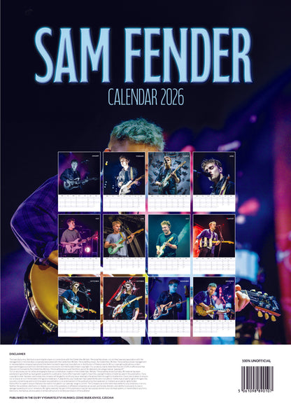 Sam Fender Calendar 2026 – RR Range