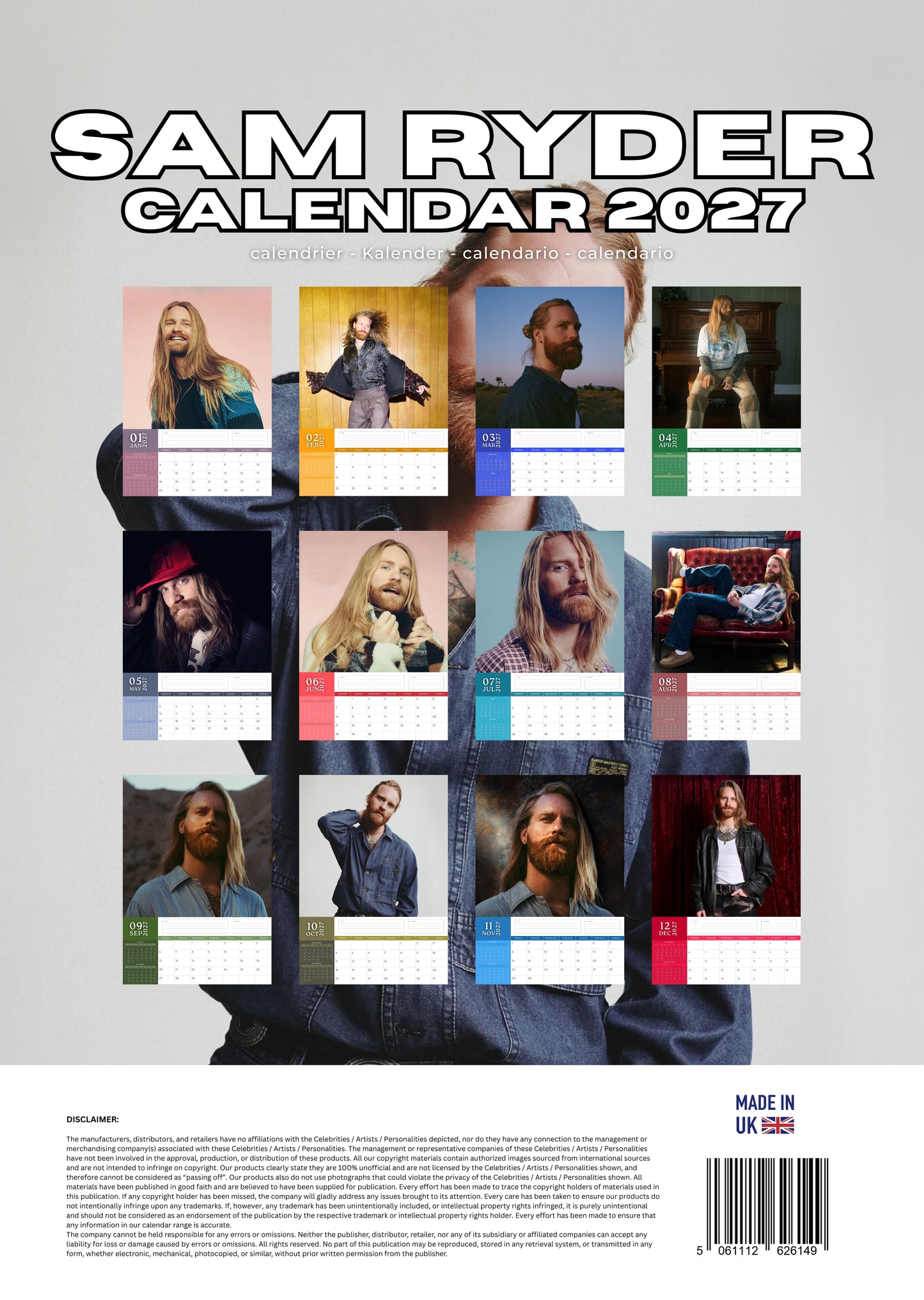 Sam Ryder Music Calendar 2027 – M-PRA Range