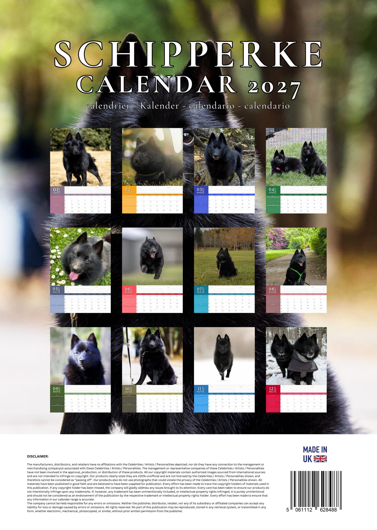 Schipperke Dog Calendar 2027 – M-PRA Range