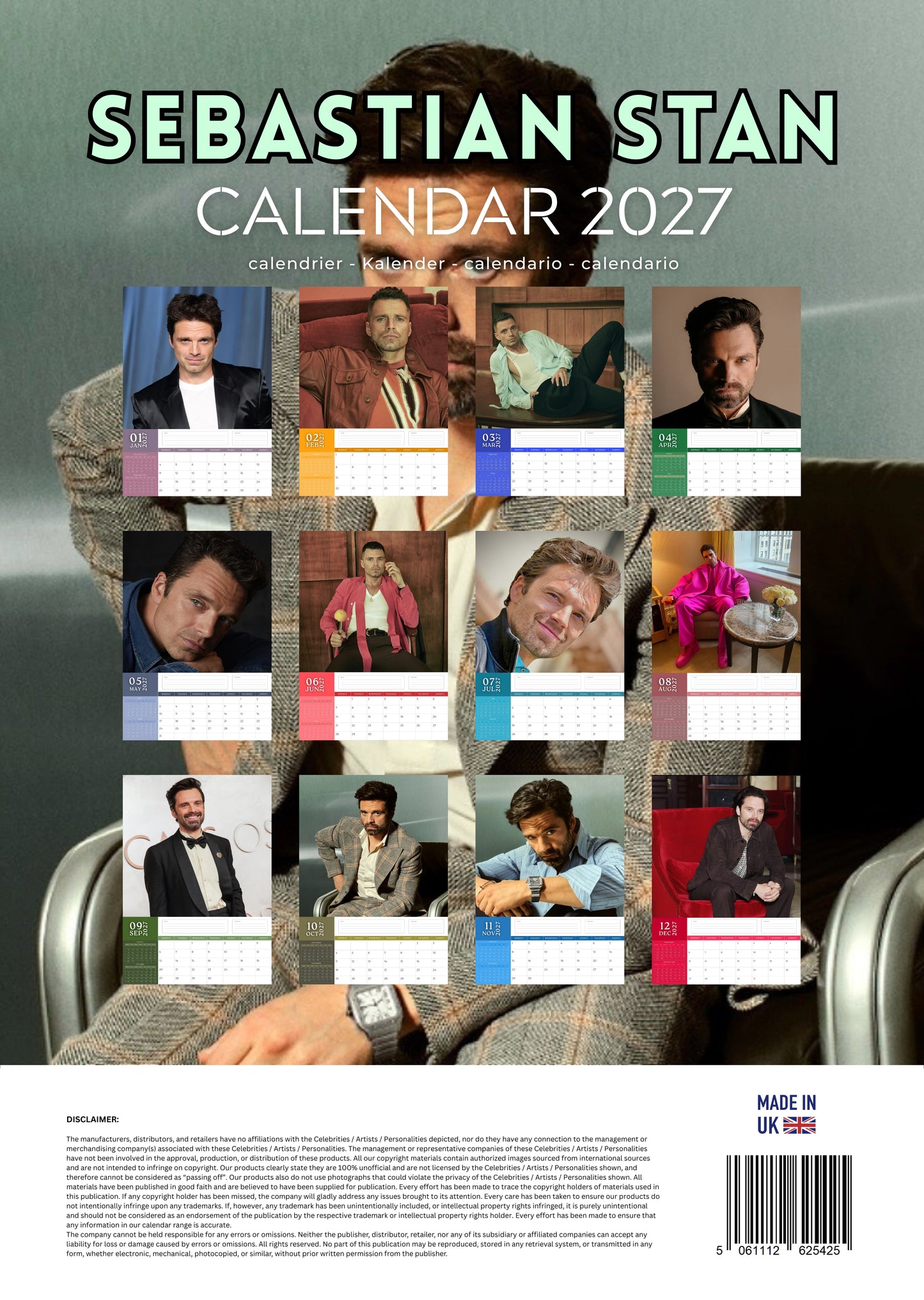 Sebastian Stan Calendar 2027 – M-PRA Range