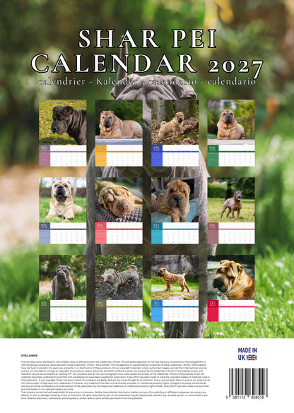 Shar Pei Dog Calendar 2027 – M-PRA Range