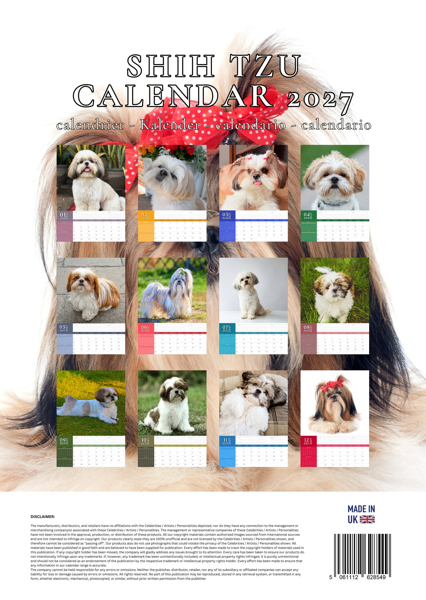 Shih Tzu Dog Calendar 2027 – M-PRA Range