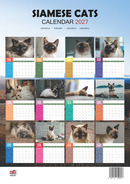 Siamese Cats Calendar 2027 – M-PRA Range