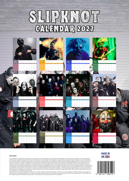 Slipknot Music Calendar 2027 – M-PRA Range
