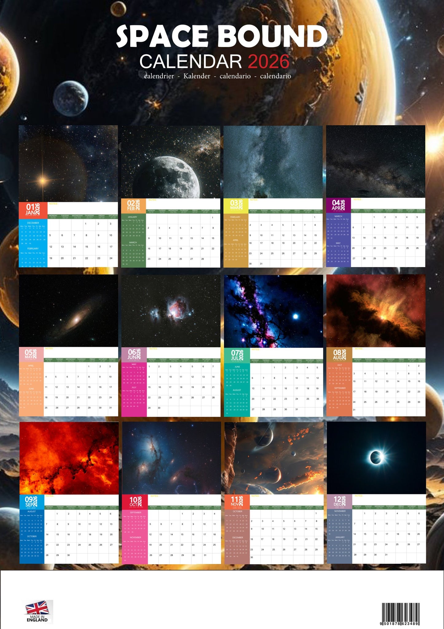 Space Bound Natural Calendar 2026 – M-PRA Range