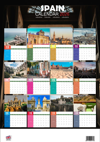 Spain Calendar 2026 – M-PRA Range
